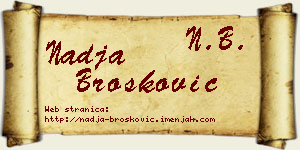 Nadja Brošković vizit kartica